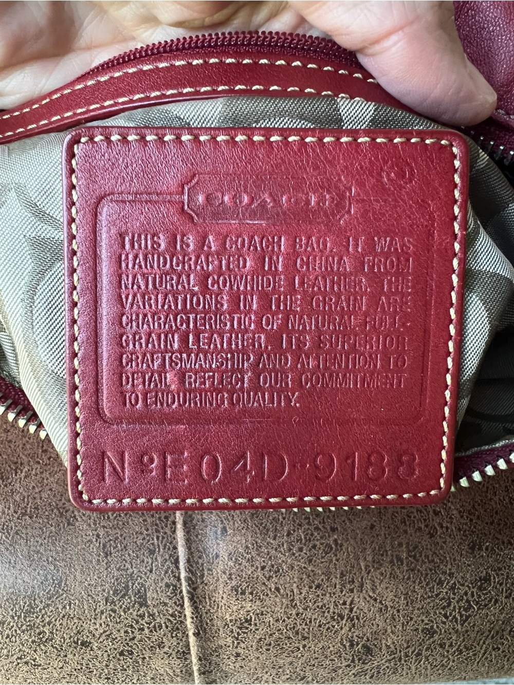 Coach Vintage Legacy Slim Duffel Crossbody Red Leather  Shoulder Bag Style 9188 - Picture 14 of 16